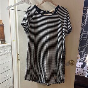 MICHAEL Michael Kors Black and White Striped Tunic